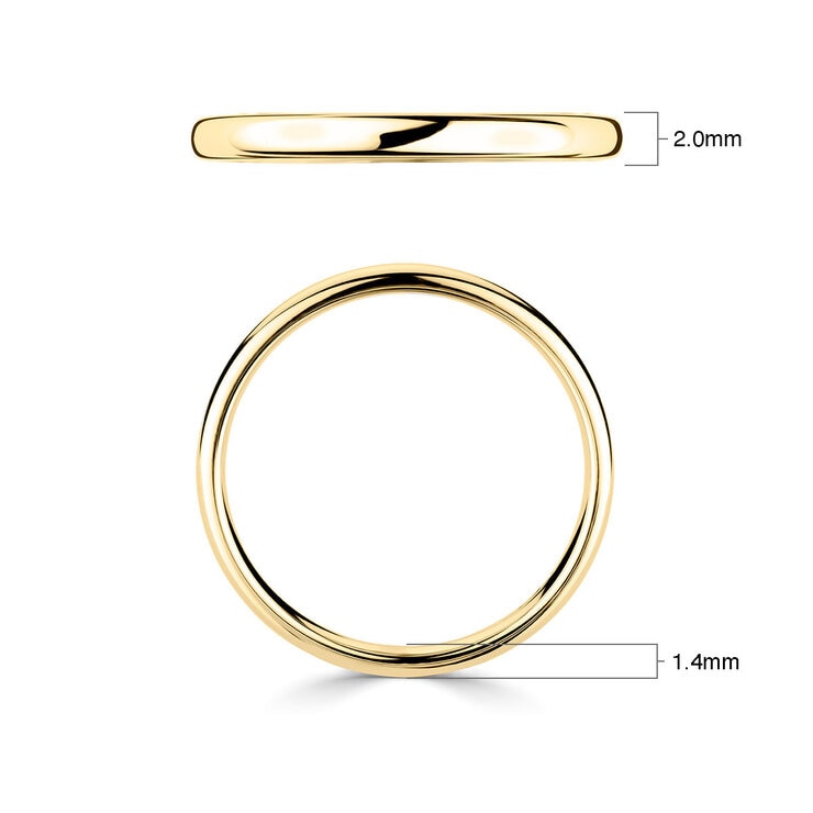 Costco classic court wedding ring 18ct yellow gold, imported from the UK