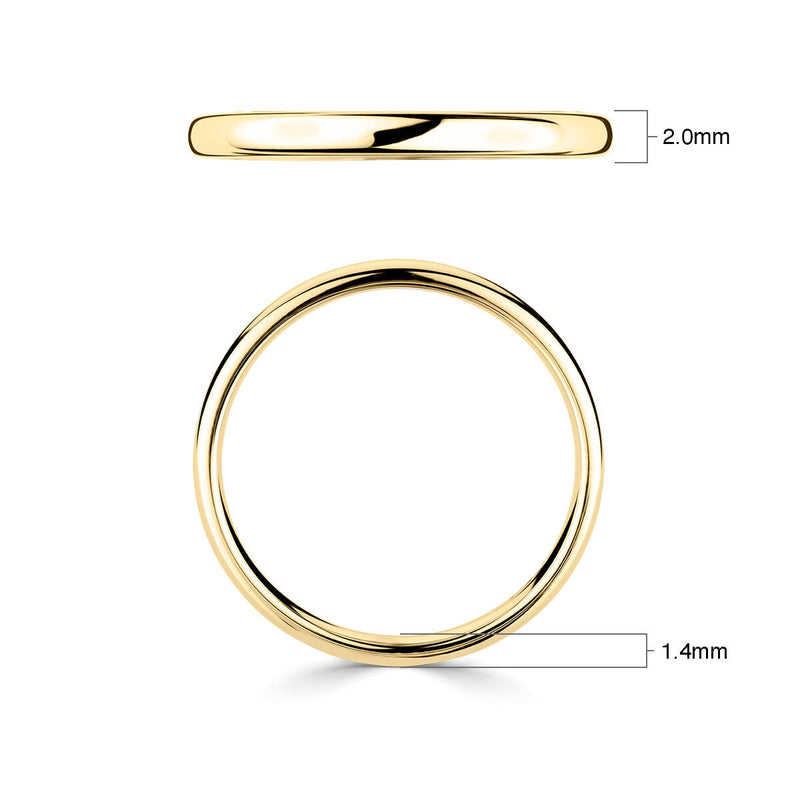 Costco classic court wedding ring 18ct yellow gold, imported from the UK