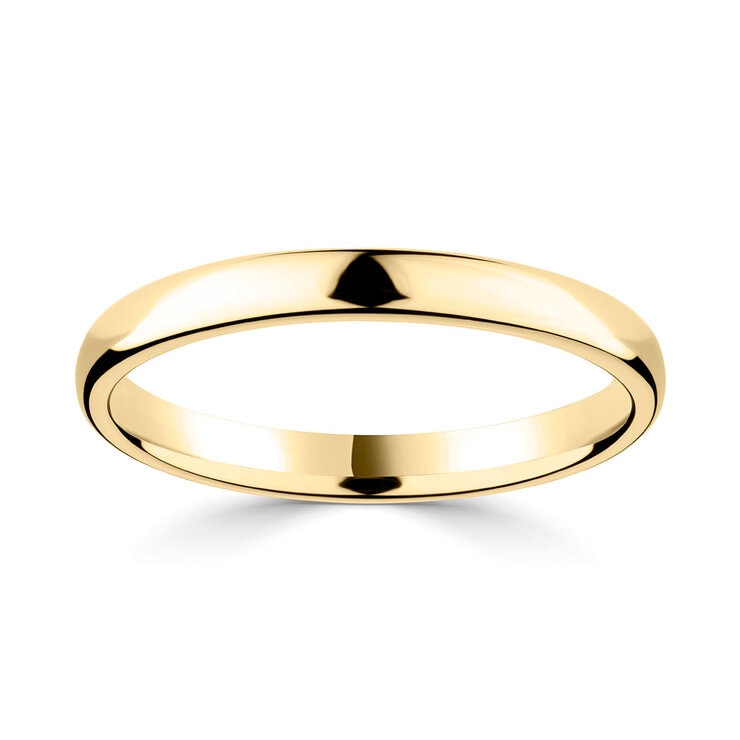 Costco 18ct yellow gold classic court wedding ring 2.5mm, imported from the UK