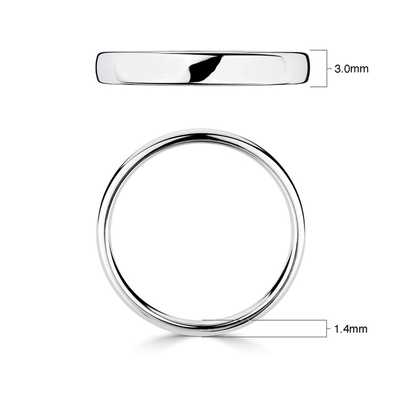 Costco classic court platinum wedding ring 3.0mm, imported from the UK