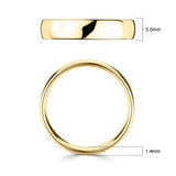 Classic court wedding ring 18ct yellow gold 5.0mm (British brand)