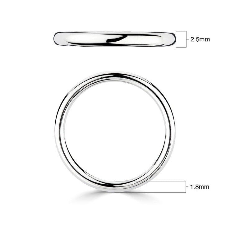 Costco luxury court wedding ring 18ct white gold 2.5mm, UK version