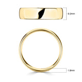 18ct yellow gold luxury court wedding ring 6mm (British brand)