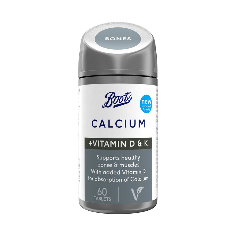Boots Calcium Vitamins D and K Tablets 60 pack - British product