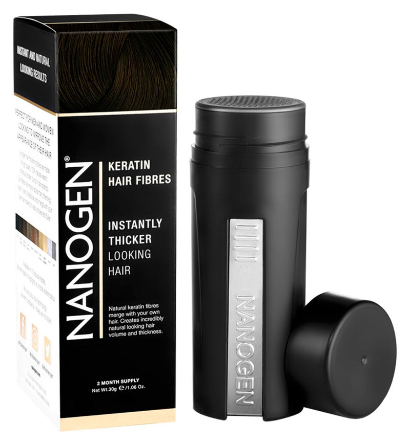 Nanogen hair thickening fibres dark brown 30g, imported from the UK