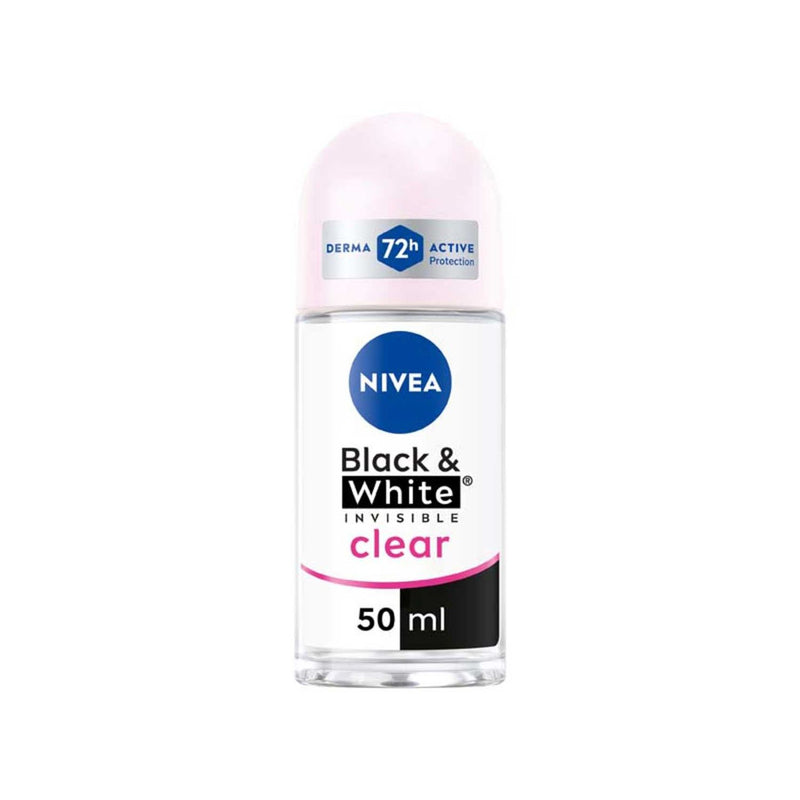 NIVEA Deodorant Roll-On Black & White 50ml, imported from the UK
