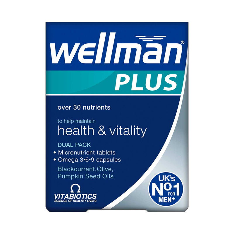 Vitabiotics Wellman Plus multivitamin Omega 3,6,9 56 tablets - British product