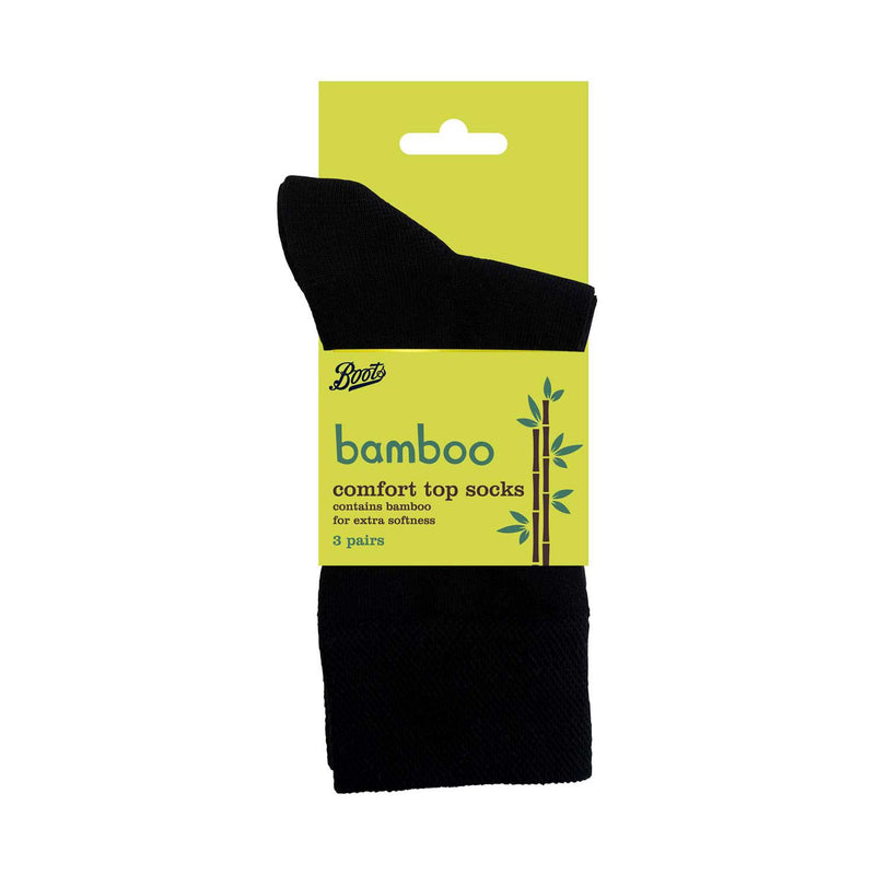 Boots Bamboo Socks Black 3-Pair Size 4-7 - British product