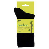 Boots Bamboo Socks Black 3-Pair Size 4-7 - British product