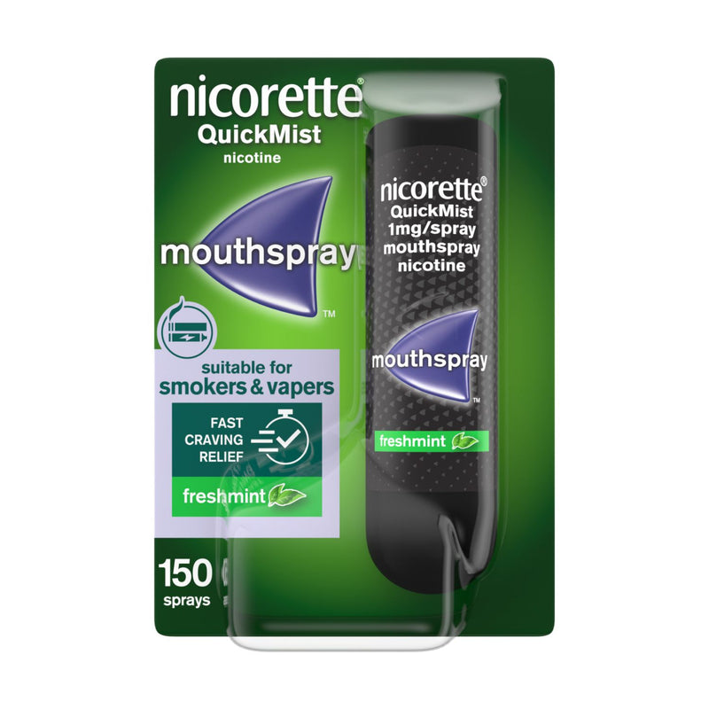بخاخ فم Nicorette QuickMist 1mg 150 بخة - منتج بريطاني