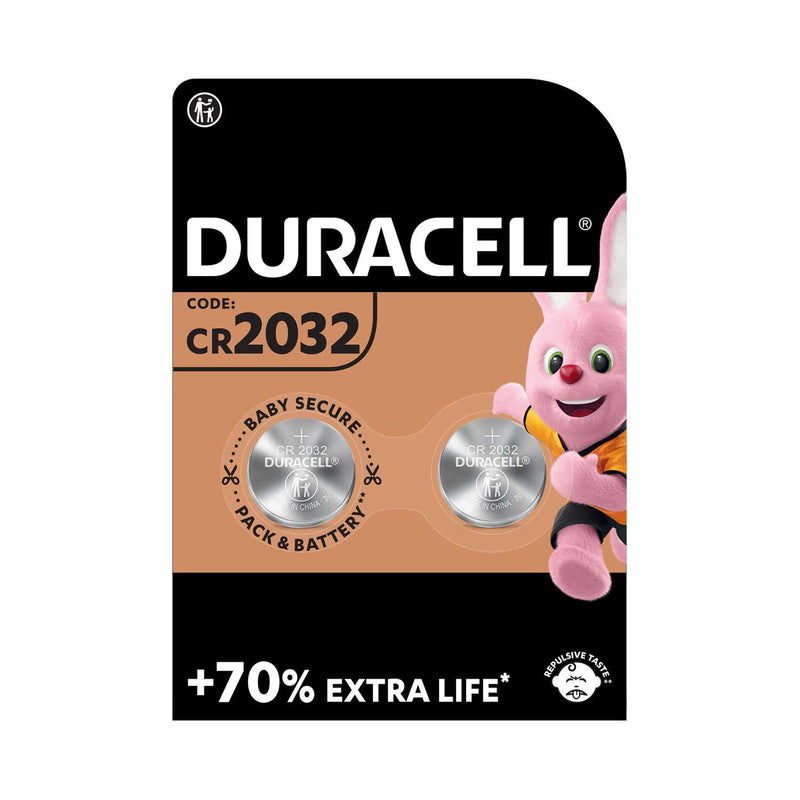 Duracell 2032 بطارية ليثيوم عملة معدنية عبوة من 2، مستوردة من المملكة المتحدة