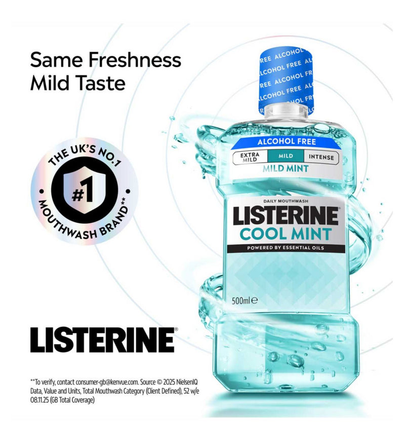 Listerine Cool Mint mouthwash 500ml - British product