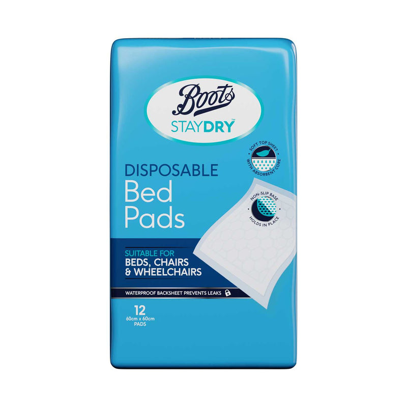 Boots Staydry bed pads 60x60cm 12 Pack - British product