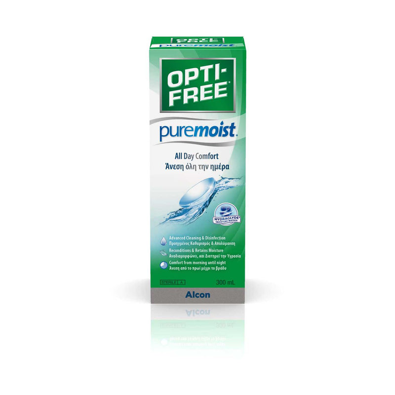 Opti-Free PureMoist contact lens solution 300ml, UK version