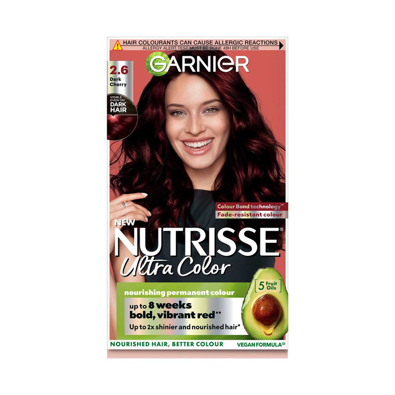 صبغة شعر Garnier Nutrisse Ultra Color بلون كرز أحمر داكن، مستوردة من المملكة المتحدة