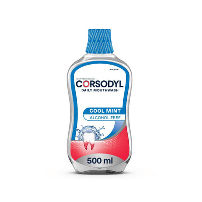 Boots Corsodyl Daily Gum Care Mouthwash Alcohol Free Cool Mint 500ml- Buy online at McGrocer