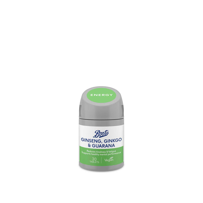 Boots Ginseng Ginkgo & Guarana Food Supplement 30 Tablets - British product