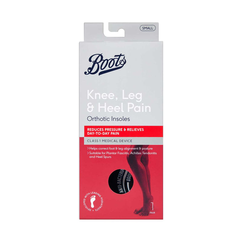 Boots orthotic insoles small shoe size, UK version