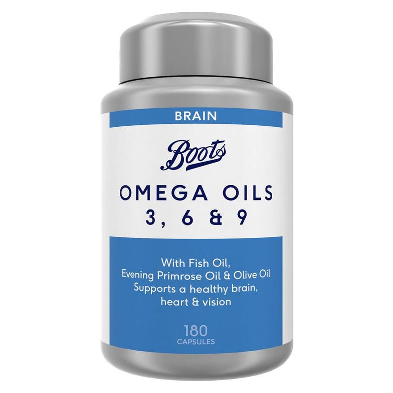 Boots Omega Oils 3 6 & 9 fish oil capsules 180 - British product