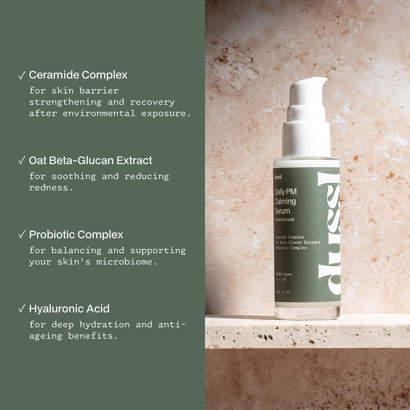 dussl calming serum daily PM, imported from the UK