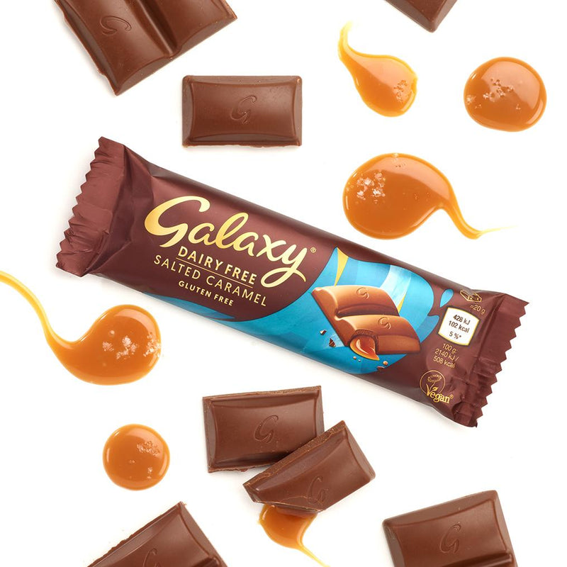 Galaxy dairy free chocolate salted caramel 40g, imported from the UK