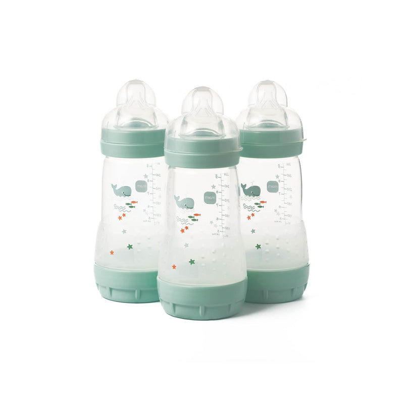 MAM Easy Start Anti-Colic Bottle 260ml 3 Pack Blue, imported from the UK