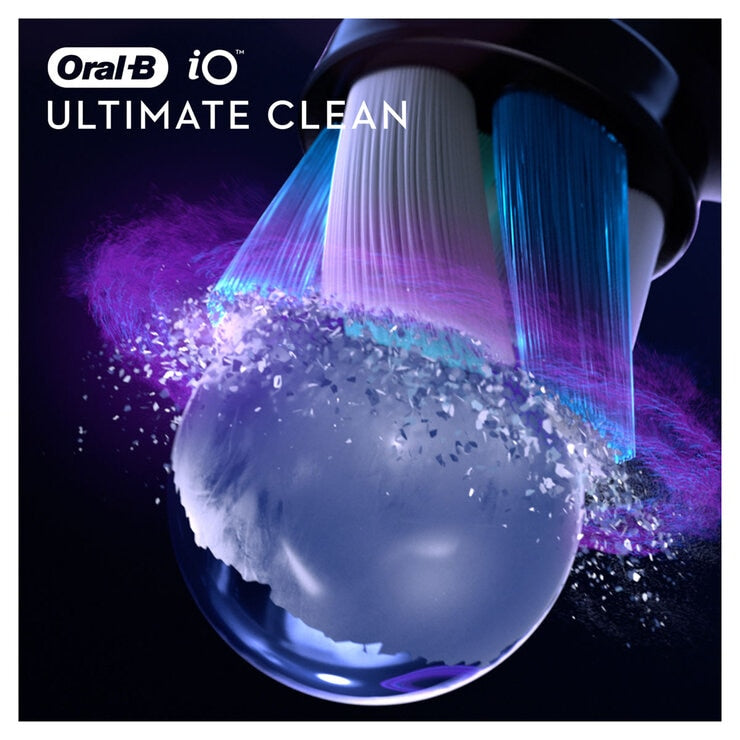 Oral-B iO Ultimate Clean black brush heads 4 pack, imported from the UK