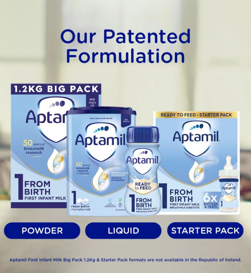 Aptamil first infant milk liquid formula starter pack 6x70ml - British product