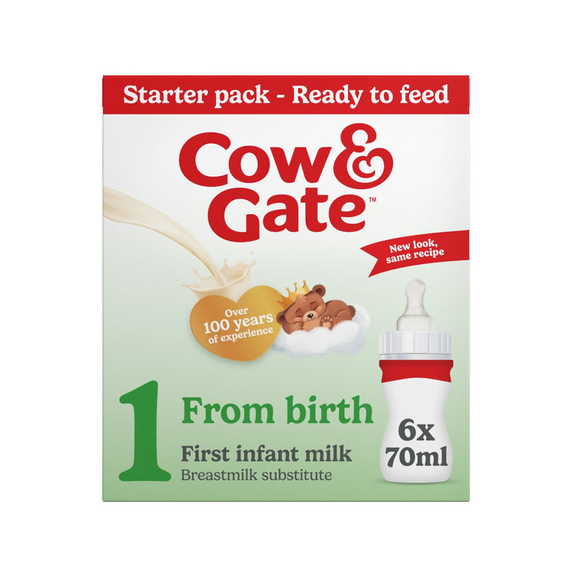 Cow & Gate First Infant Milk Liquid Formula 6x70ml - British product
