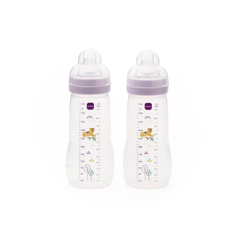 MAM Easy Active baby bottle 330ml 2 pack lilac, UK version