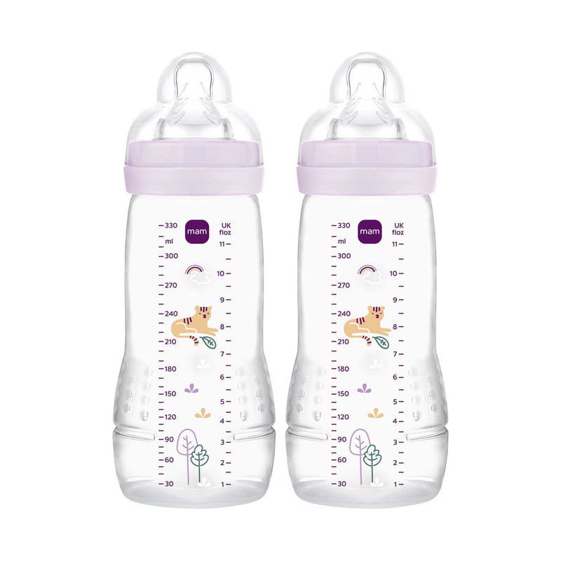 MAM Easy Active Babyflasche 330ml 2er-Pack Lila, britische Version