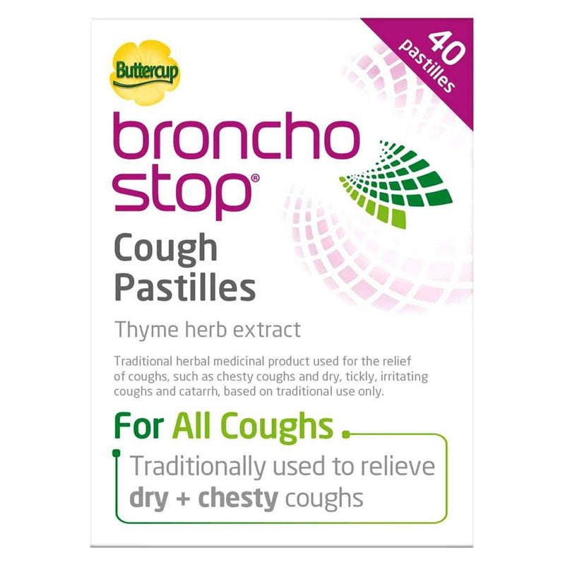 BronchoStop Cough Pastilles for Dry and Chesty Coughs - 40 Pastilles