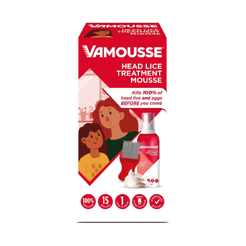 Vamousse Head Lice Treatment Mousse 160ml (British brand)
