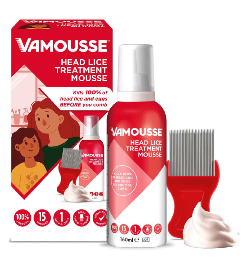 Vamousse Head Lice Treatment Mousse 160ml (British brand)