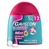 Gaviscon Double Action Heartburn & Indigestion mint chewable tablets 12 pack, UK version