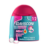 Gaviscon Double Action Heartburn & Indigestion mint chewable tablets 12 pack, UK version