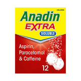 Anadin Extra Soluble Tablets triple action pain relief 12 pack (British brand)