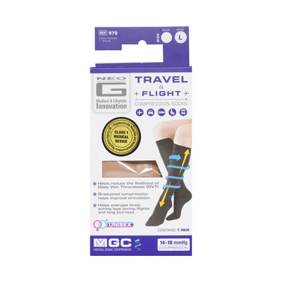 Boots Neo G Travel and Flight Compression Socks Large Beige- Buy online at McGrocer