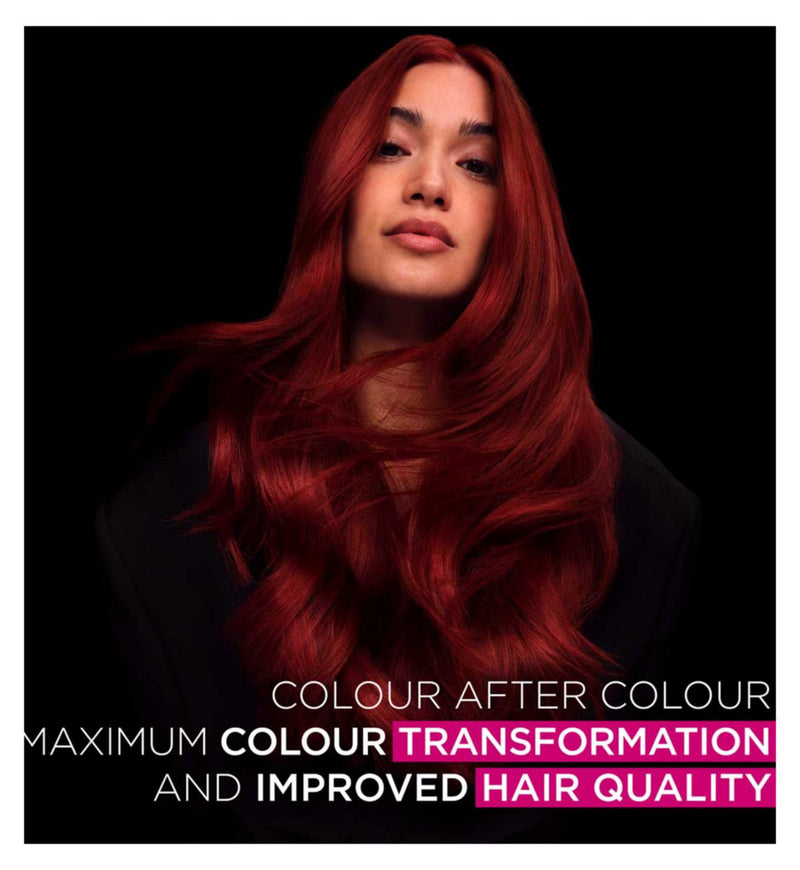 Teinture capillaire Garnier Olia 6.66 Rouge Grenat Vif, importée du Royaume-Uni