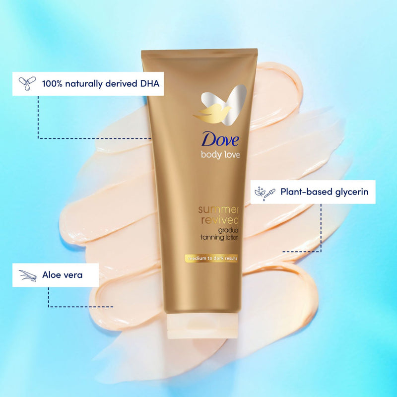 Dove Self Tanning Body Lotion Summer Revived Medium to Dark 200ml - British product