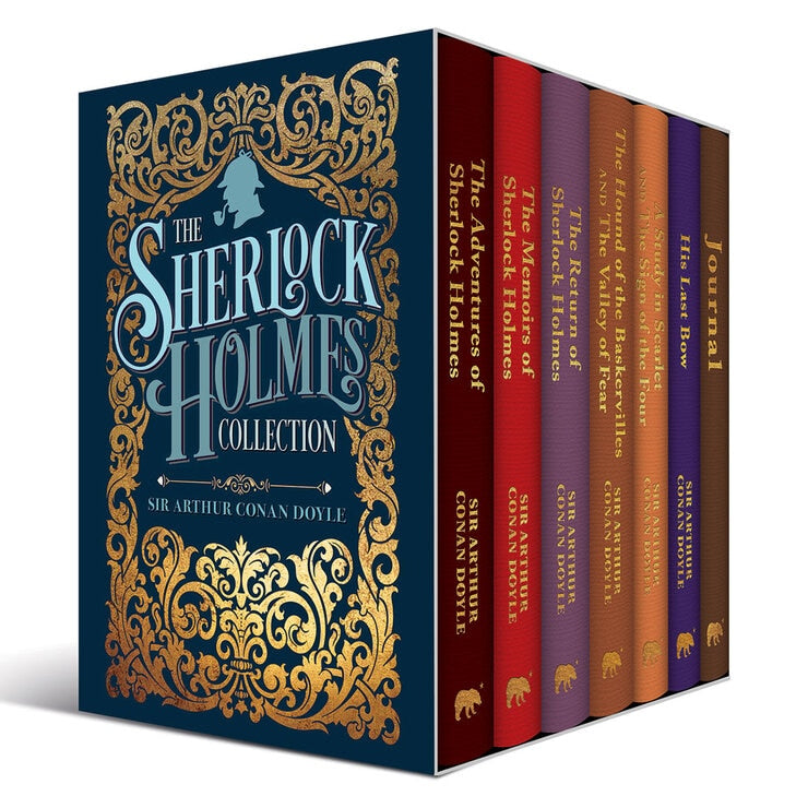 Klassisches Buch-Box-Set mit sechs in Leinen gebundenen Büchern und Tagebuch (britische Marke)