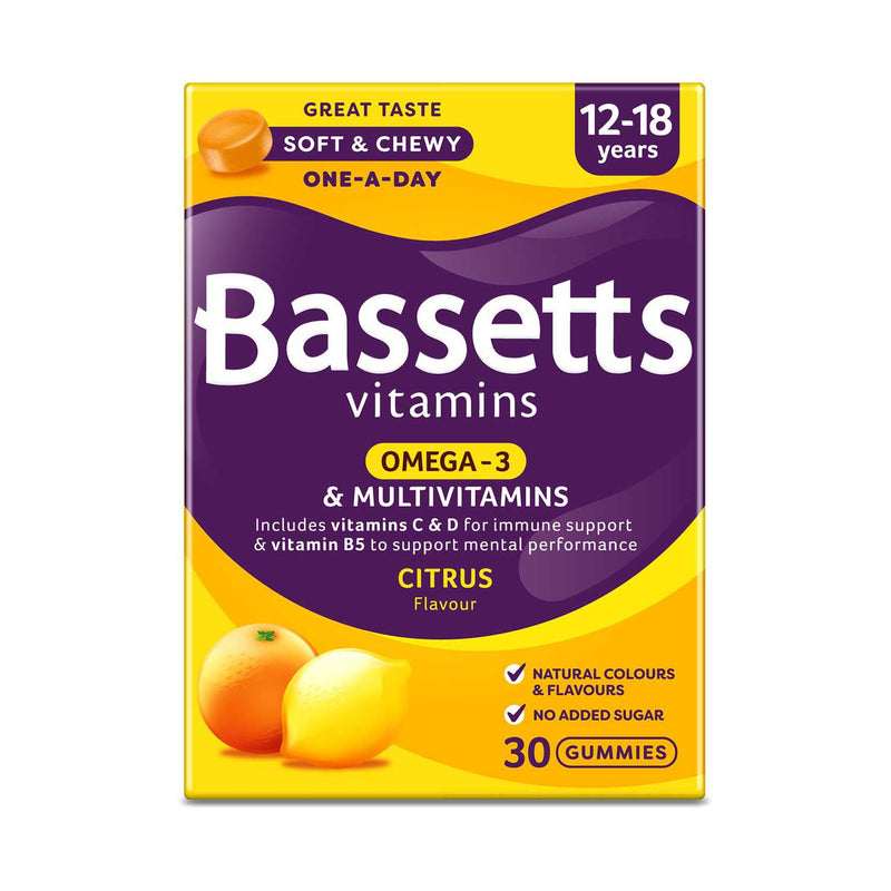 Bassetts teen multivitamin soft chewies citrus flavour 30s - British product