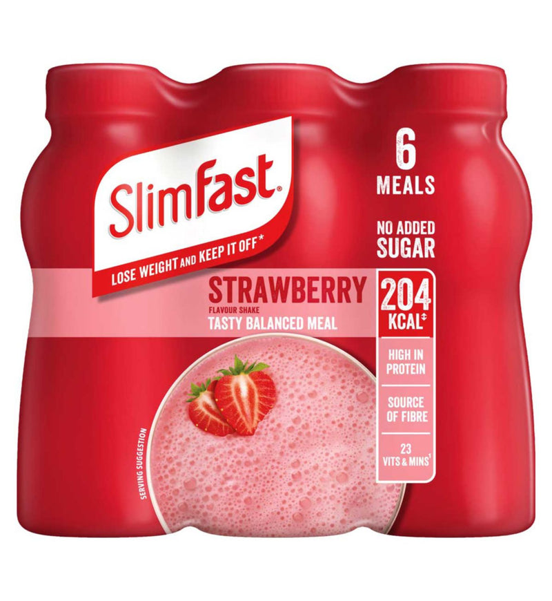 SlimFast Strawberry Shake Meal Replacement 6 x 325ml (British brand)