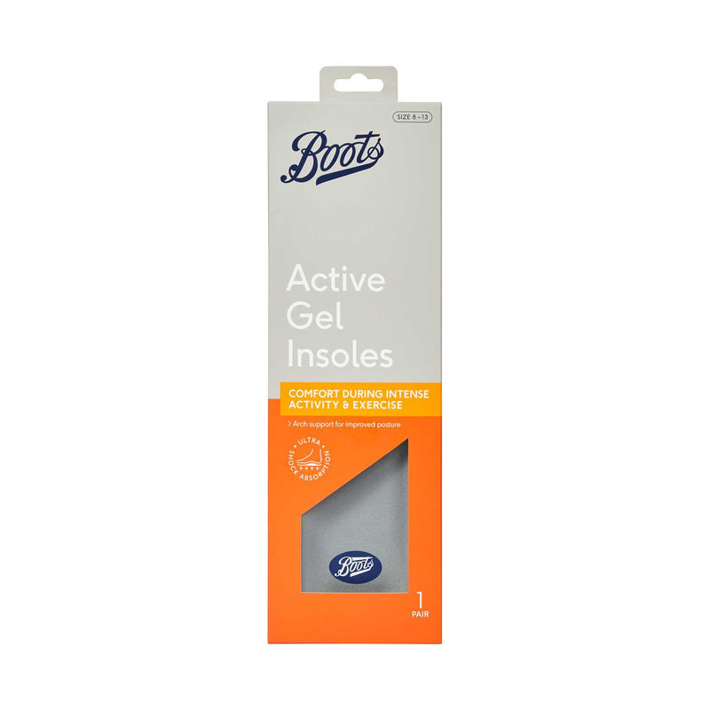 Boots Active Gel Insoles men's size 8-13 (British brand)