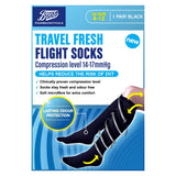 Boots Travel Fresh Flight Socks Black UK Size 8-12 - British product