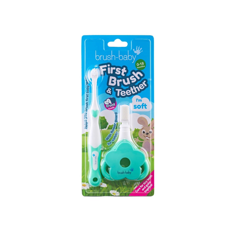 Brush Baby baby toothbrush and teether set, UK version