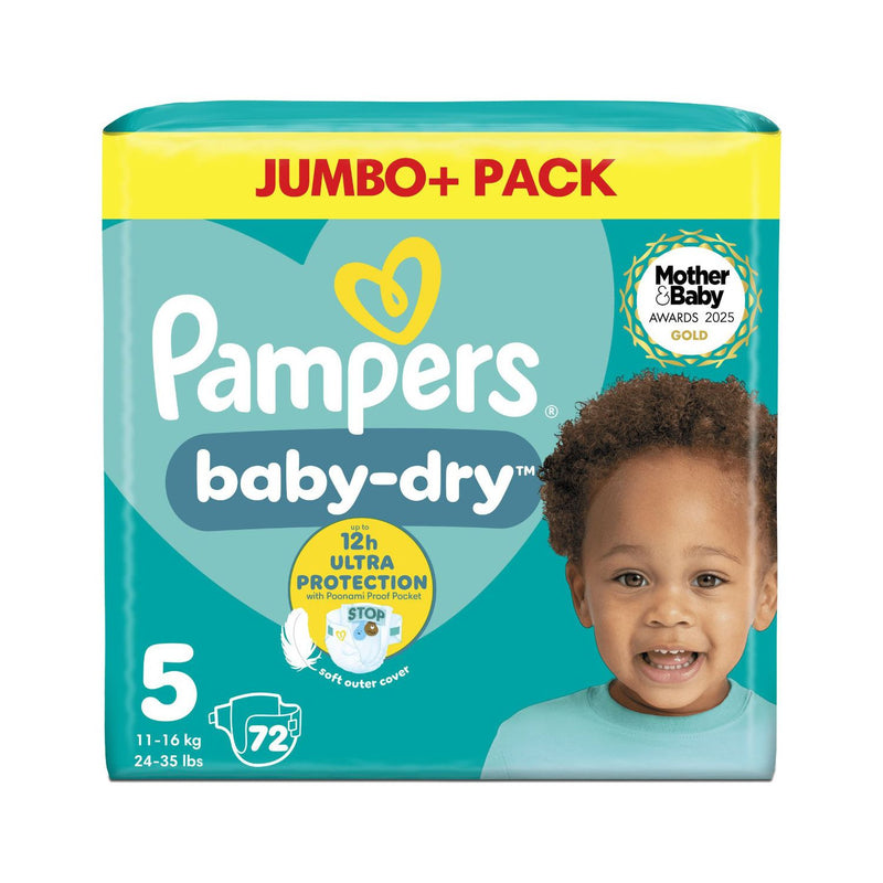 Pampers Baby-Dry nappy size 5 72 count, imported from the UK