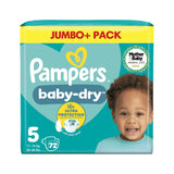 Pampers Baby-Dry nappy size 5 72 count, imported from the UK
