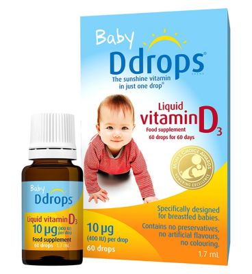 Baby Ddrops Liquid Vitamin D3 1.7ml - British product