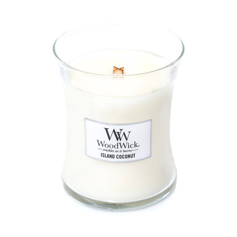 WoodWick Island Coconut medium jar candle, imported from the UK